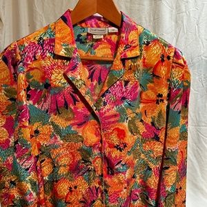 Women's Vintage Ariel Crowne Flroal Blouse (Women's Size 12)